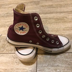 Converse shoes- burgundy & blue, $25 for both